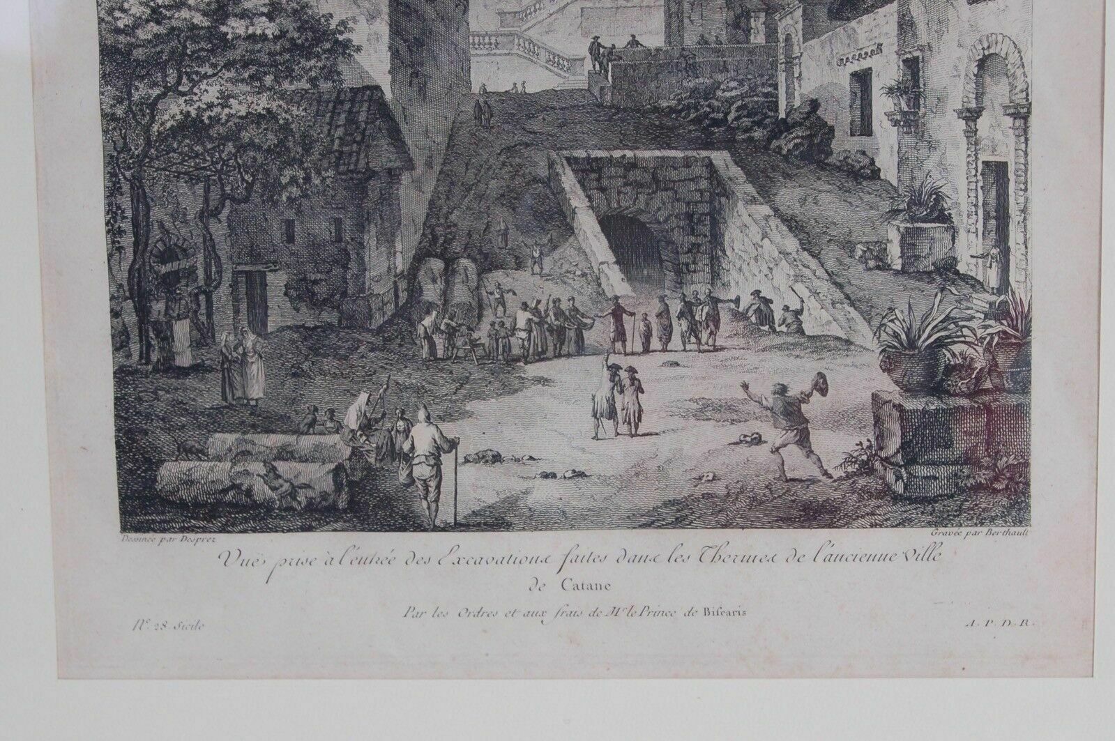 Engraving View Of The Excavations Of Terme Catania.“Voyag E Pittoresque” End Of The 18th Century. photo Art