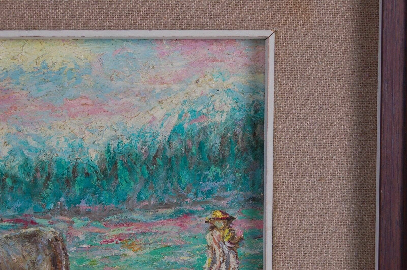 Oil On Canvas 20 X 25 By E Frazza Small Pasture Bergamo Quadro 1973 photo for sale