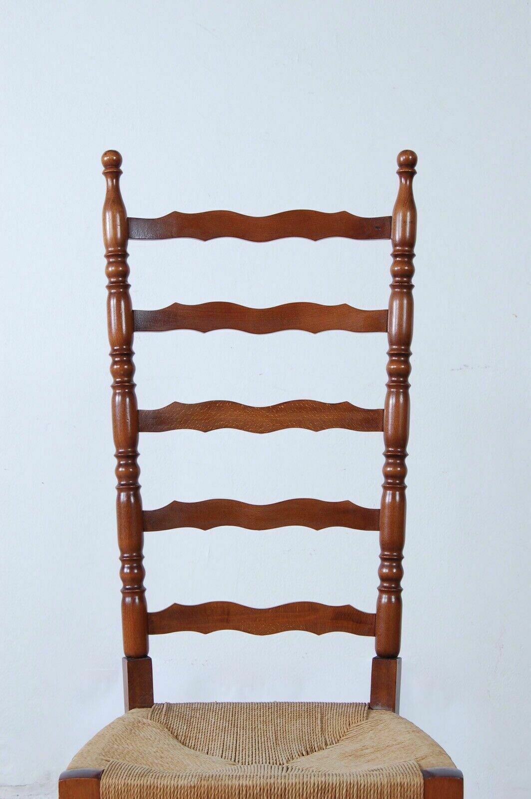 High Back Wooden Chair With Straw Seat Design And Production In The 50s photo Furniture