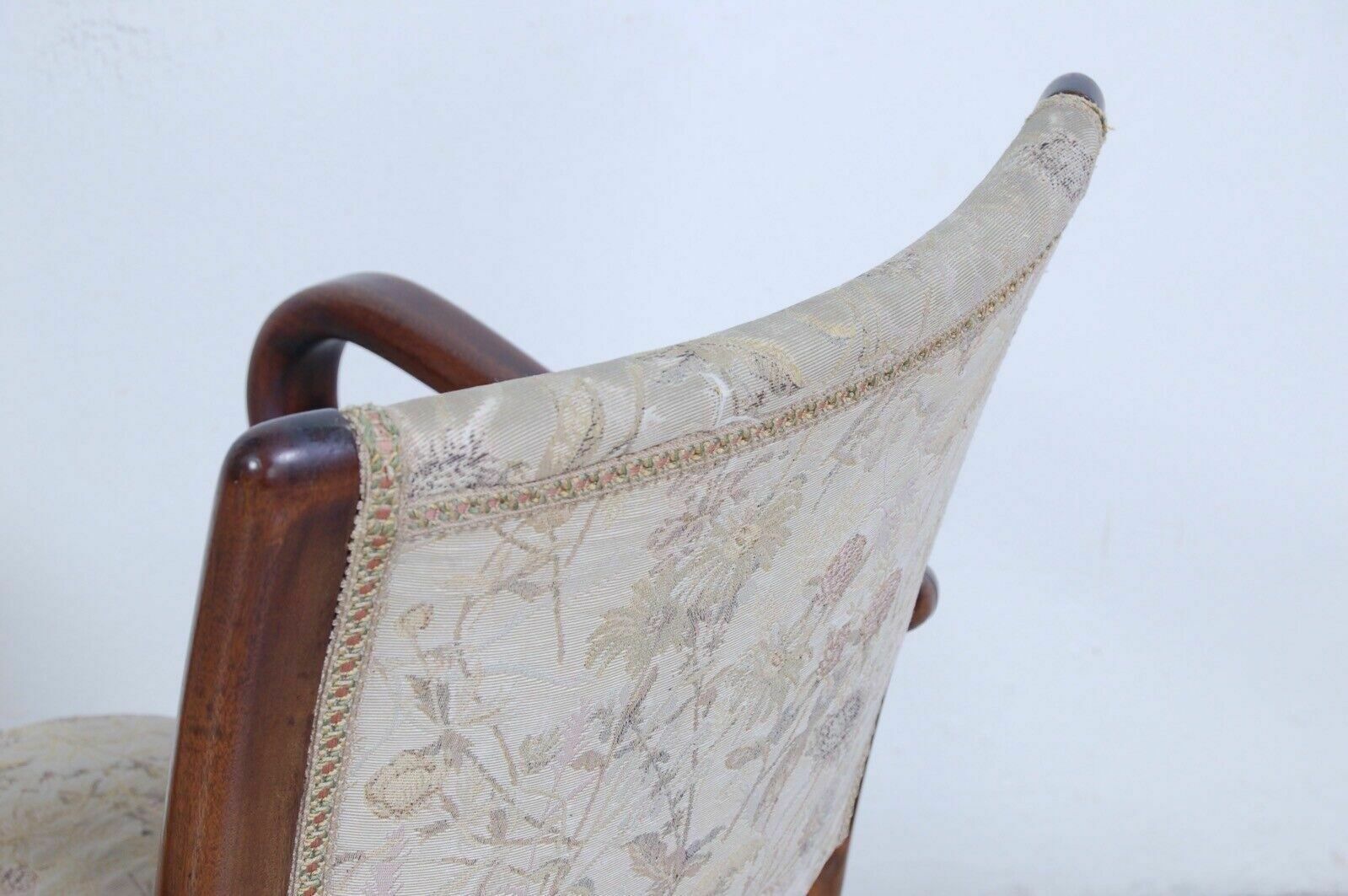 Paolo Buffa Style Design Armchair Made By Enrico Paolo Borghi In The 1950s Walnut photo vinterior