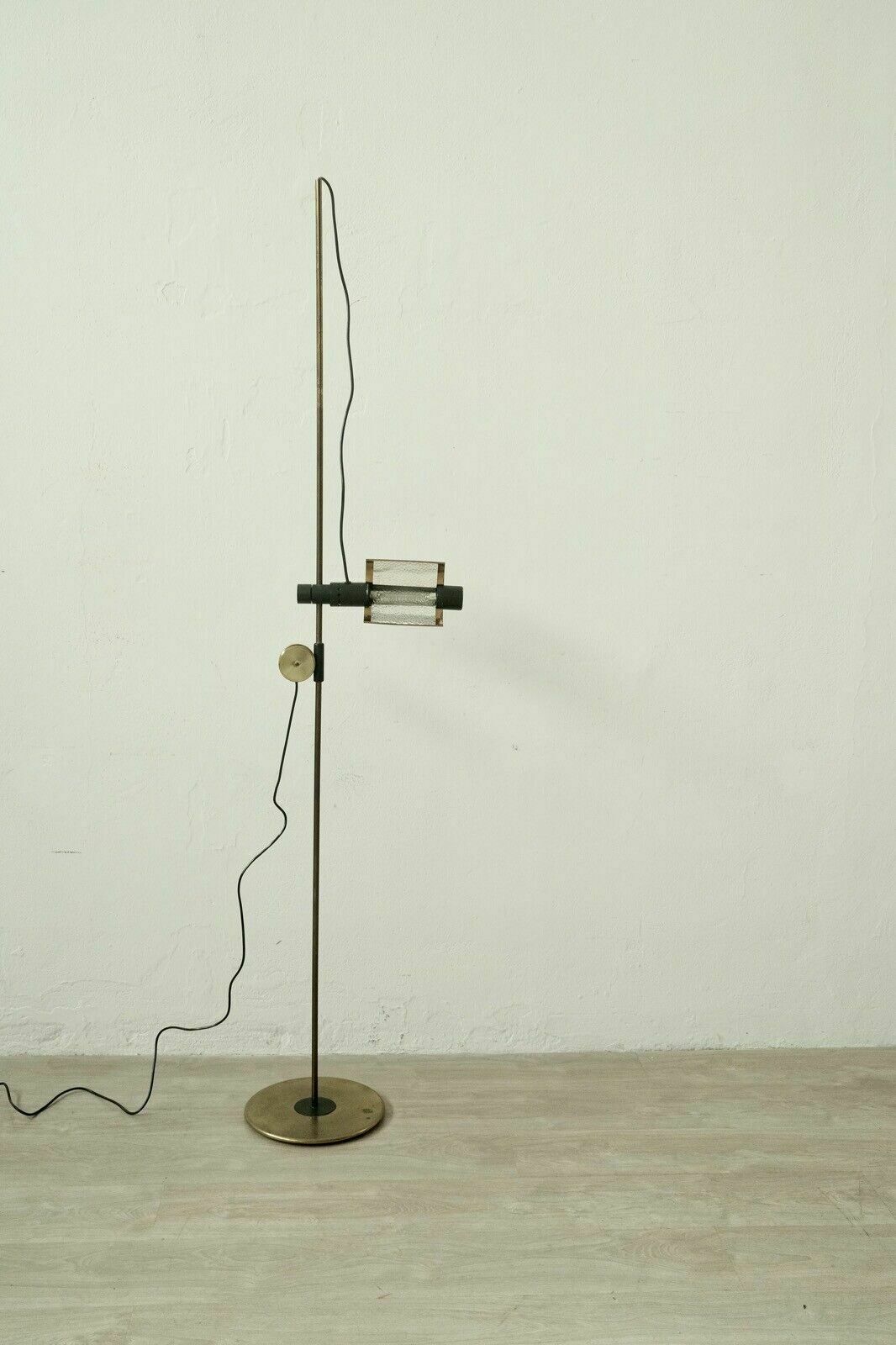 Floor Lamp Iron Brass Design From The 60s, Adjustable Lampshade With Dimmer photo furniture