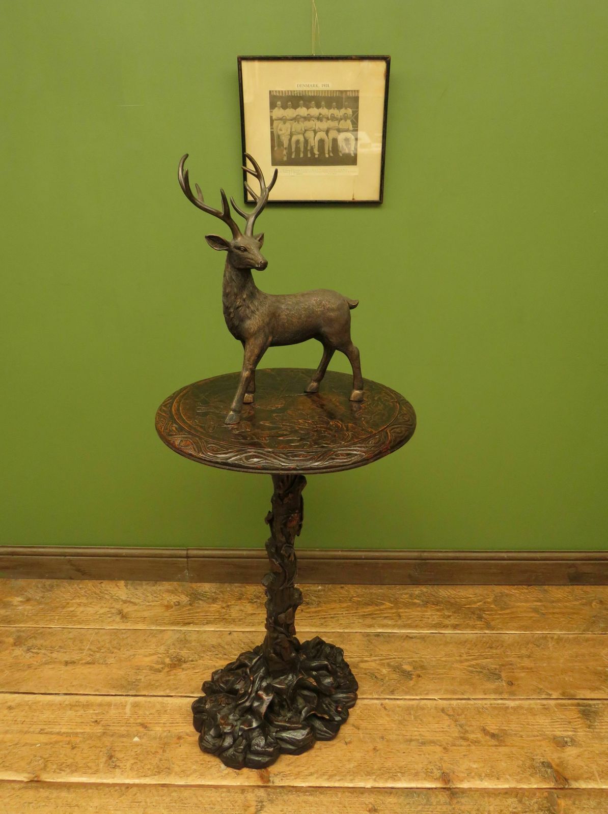 photo for sale Carved Antique Black Forest Table In The Style Of Matthew & Willem Horrix