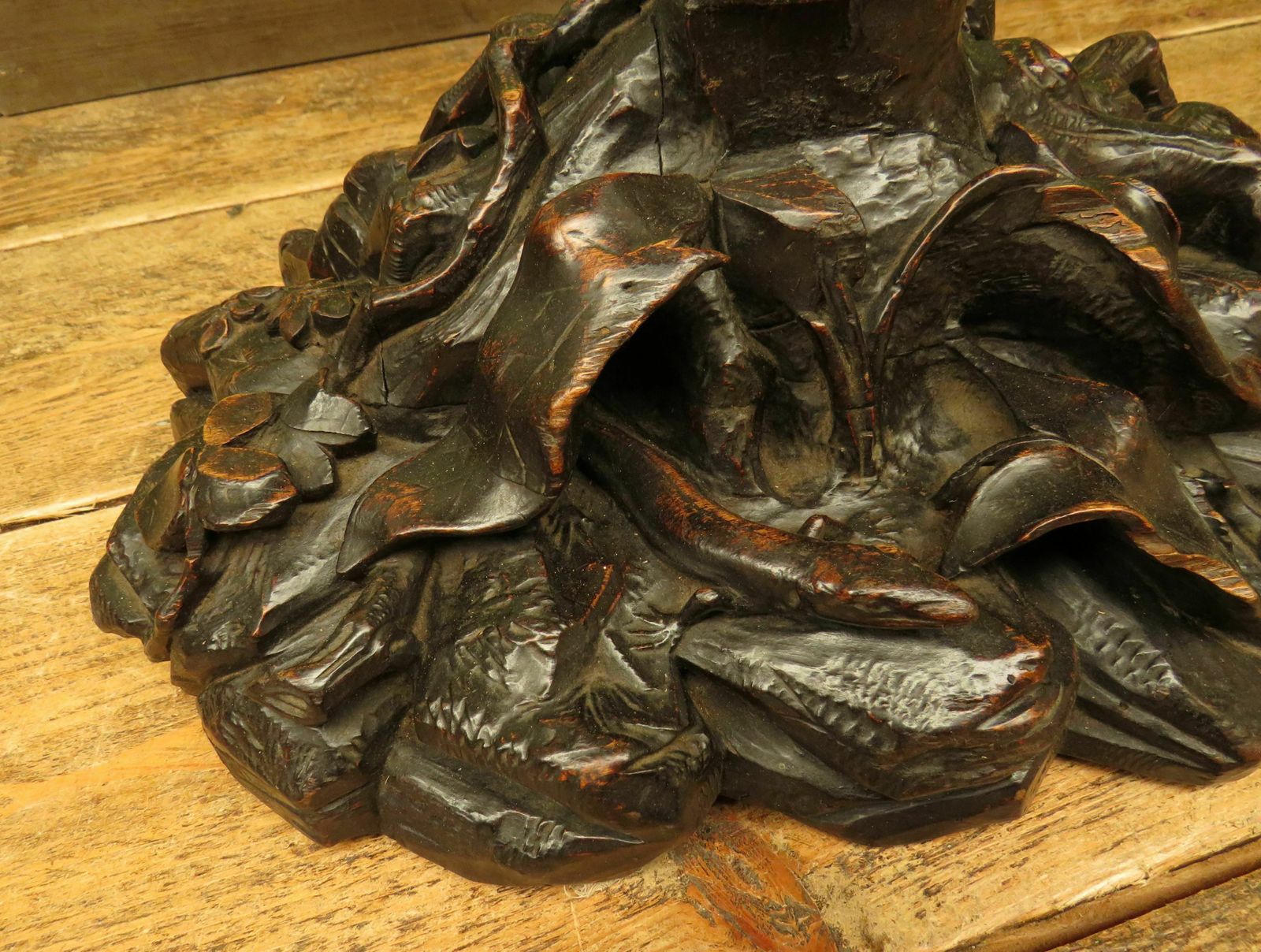 Furniture Carved Antique Black Forest Table In The Style Of Matthew & Willem Horrix photo