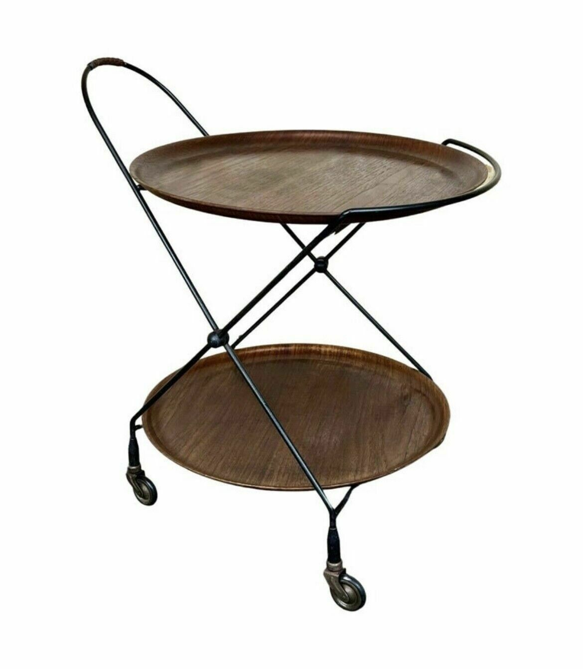 60s 70s Teak Serving Trolley Jie Gantofta String Serving Trolley Sweden 60s