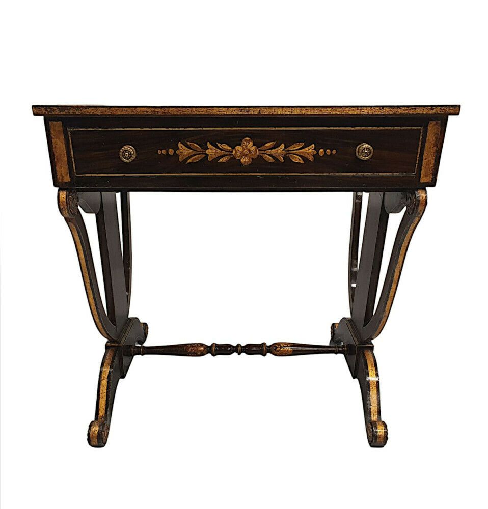 A Very Fine And Rare Early 19th Century American Baltimore Federal Parcel Gilt Writing Desk photo for sale