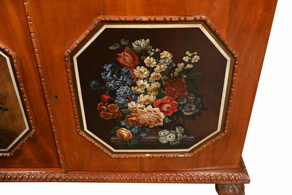 photo for sale Pair Antique Display Cabinets  Chippendale Glass Fronted Bookcases Satinwood