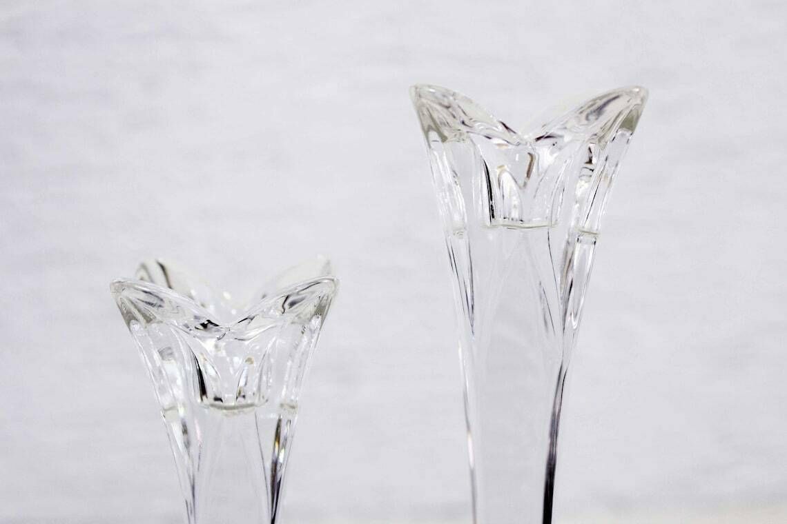 Set Of 2 Nachtmann Crystal Candlesticks photo vintage
