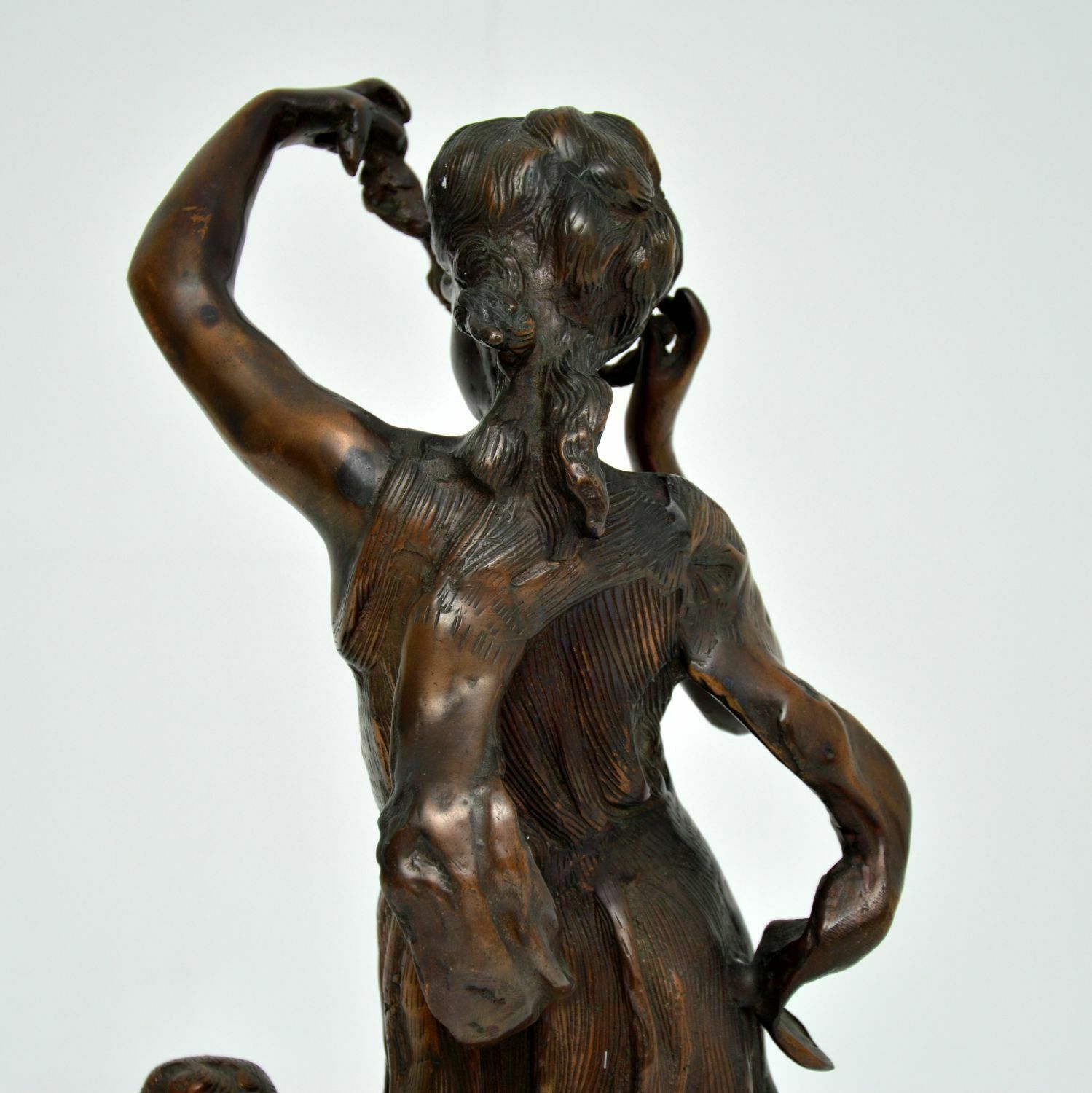 photo for sale Antique Bronze Sculpture Of Woman And Child