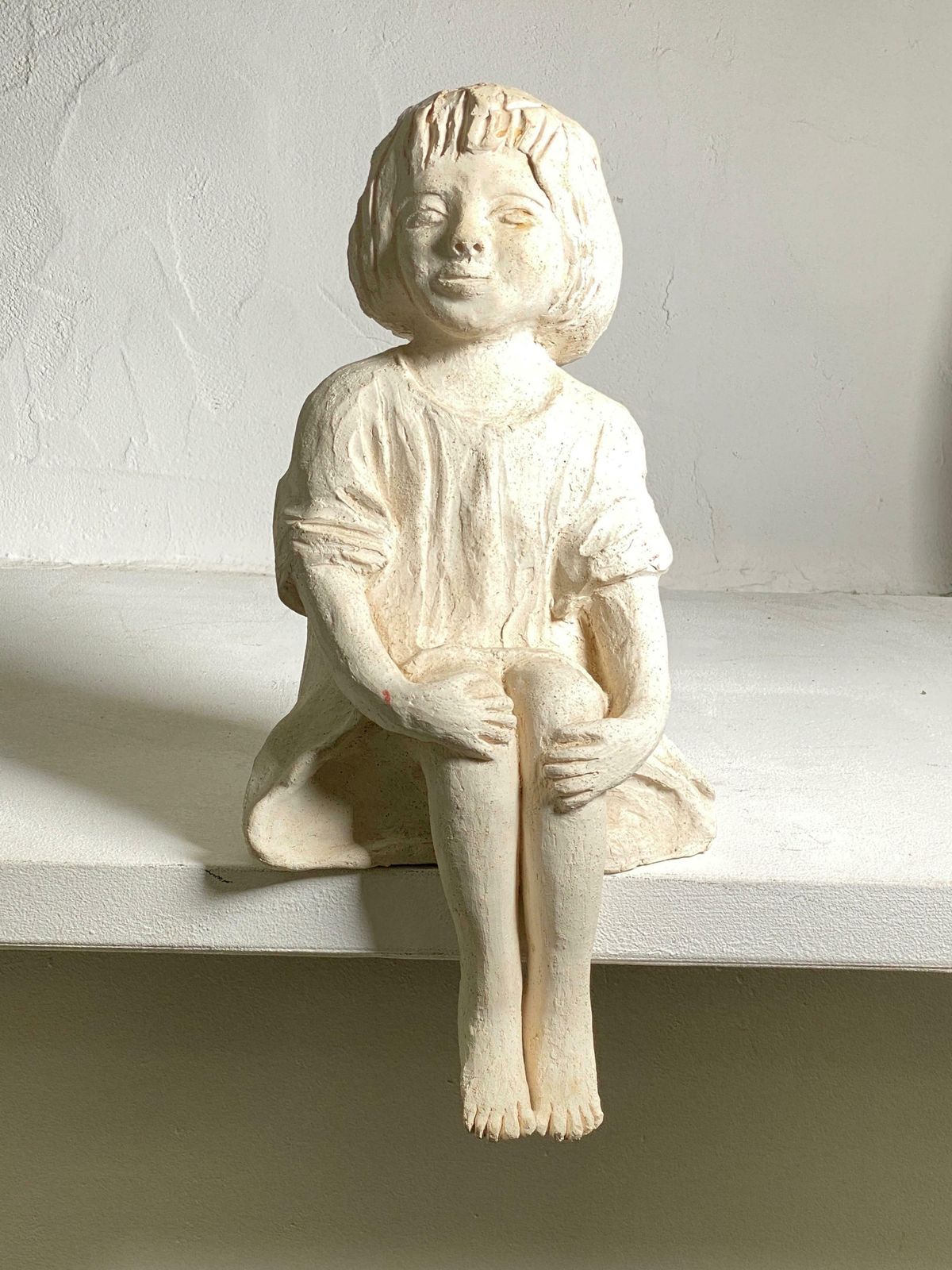 Plaster Sculpture Art Deco Period Sitting Woman France, Circa 1930 photo for sale