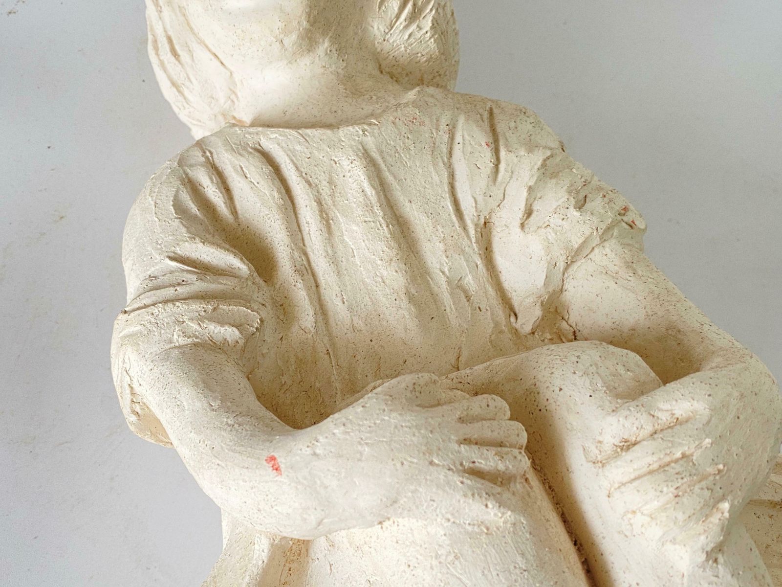 photo for sale Plaster Sculpture Art Deco Period Sitting Woman France, Circa 1930