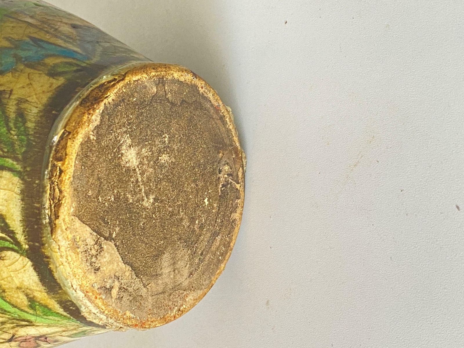 19th Century Iznik Vase In Pottery With Bird Decor Brown Green photo vinterior