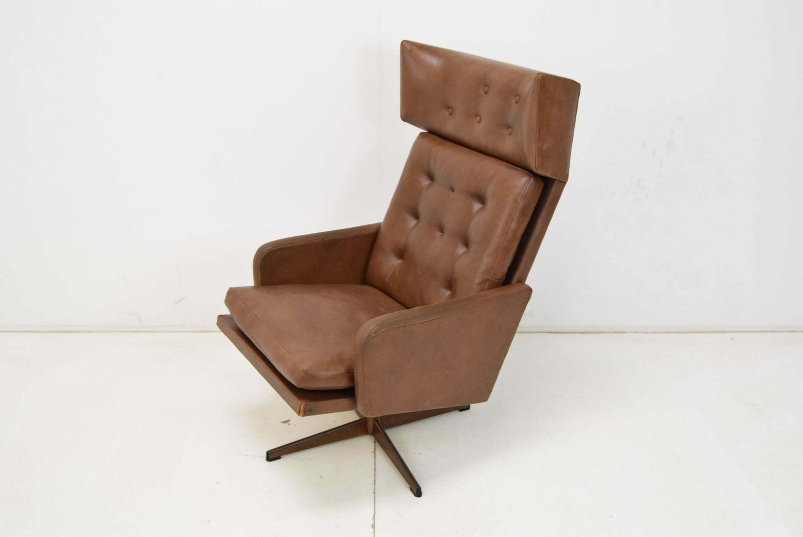 Mid Century Leatherette Rotatable Armchair, 1960's. photo furniture