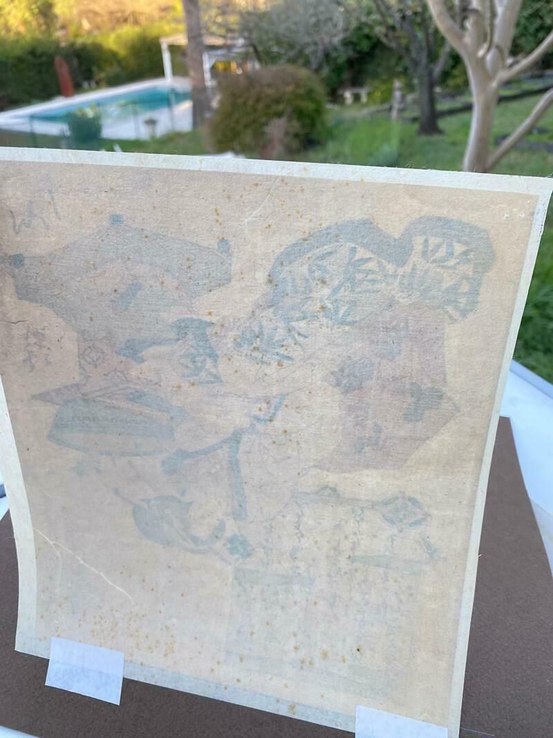 Original Japanese Woodblock Print By Totoya Hokkei 19th Century photo furniture