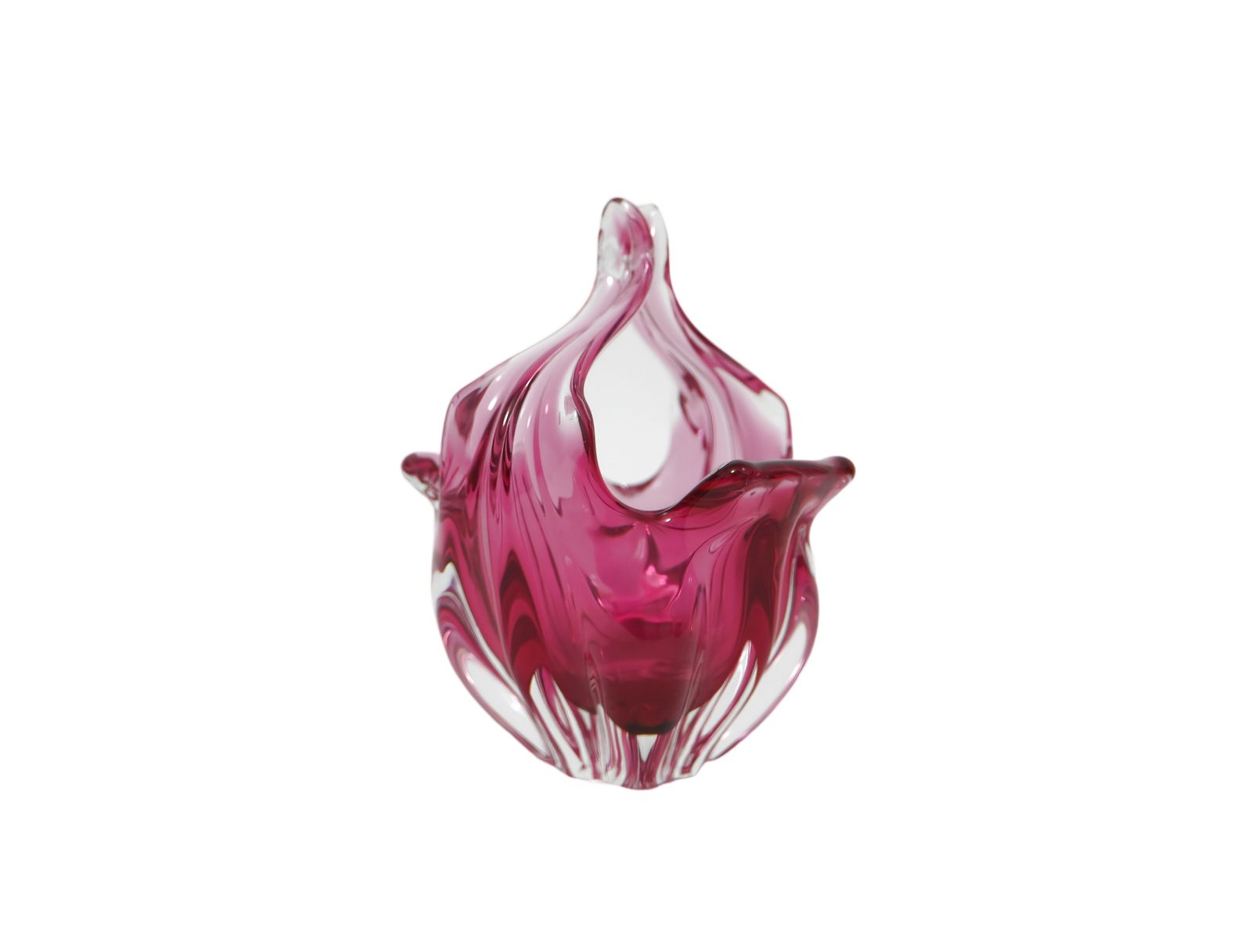 Bohemia Art Glass Bowl By Jozef Hospodka For Chribska Glassworks, Czechoslovakia 1960s, Pink photo vinterior