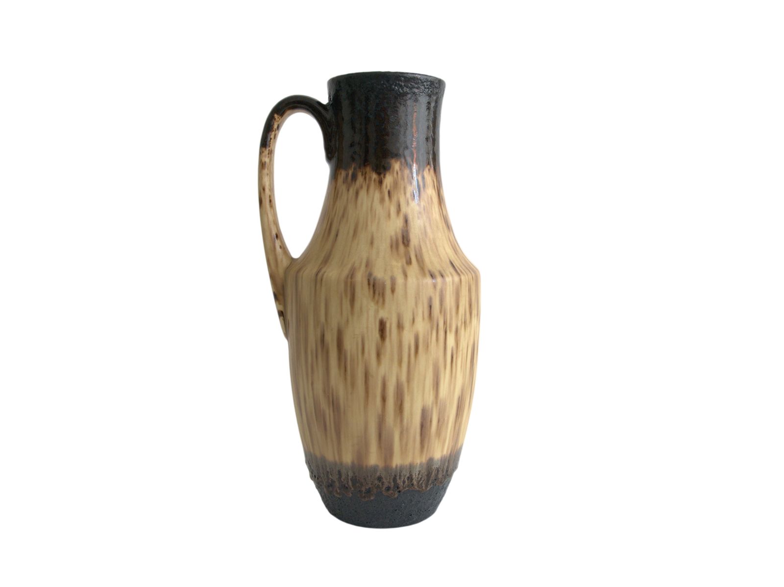 West German Jug Vase With Speckled Glaze And Black Fat Lava photo Home Decor