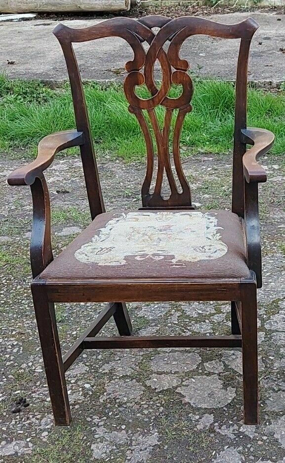 Pair Of Antique His & Hers Chairs, One Being A Carver photo furniture