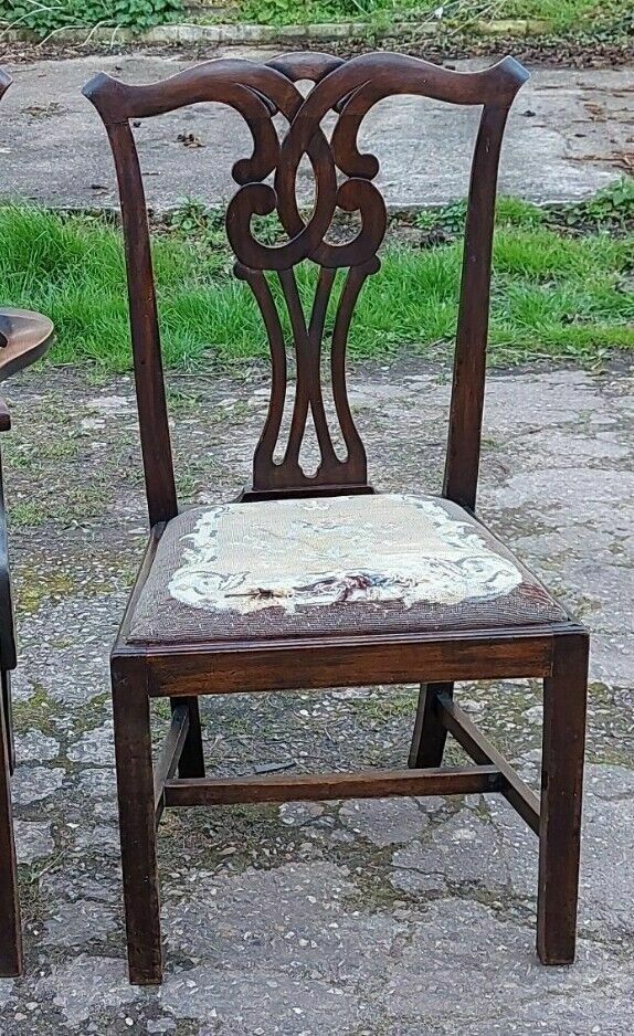 Pair Of Antique His & Hers Chairs, One Being A Carver photo for sale