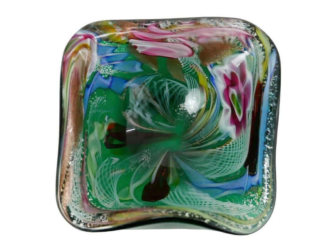 Murano 'Tutti Frutti' Italian Art Glass Dish Multi Coloured And Green, 1960’s photo 65.0