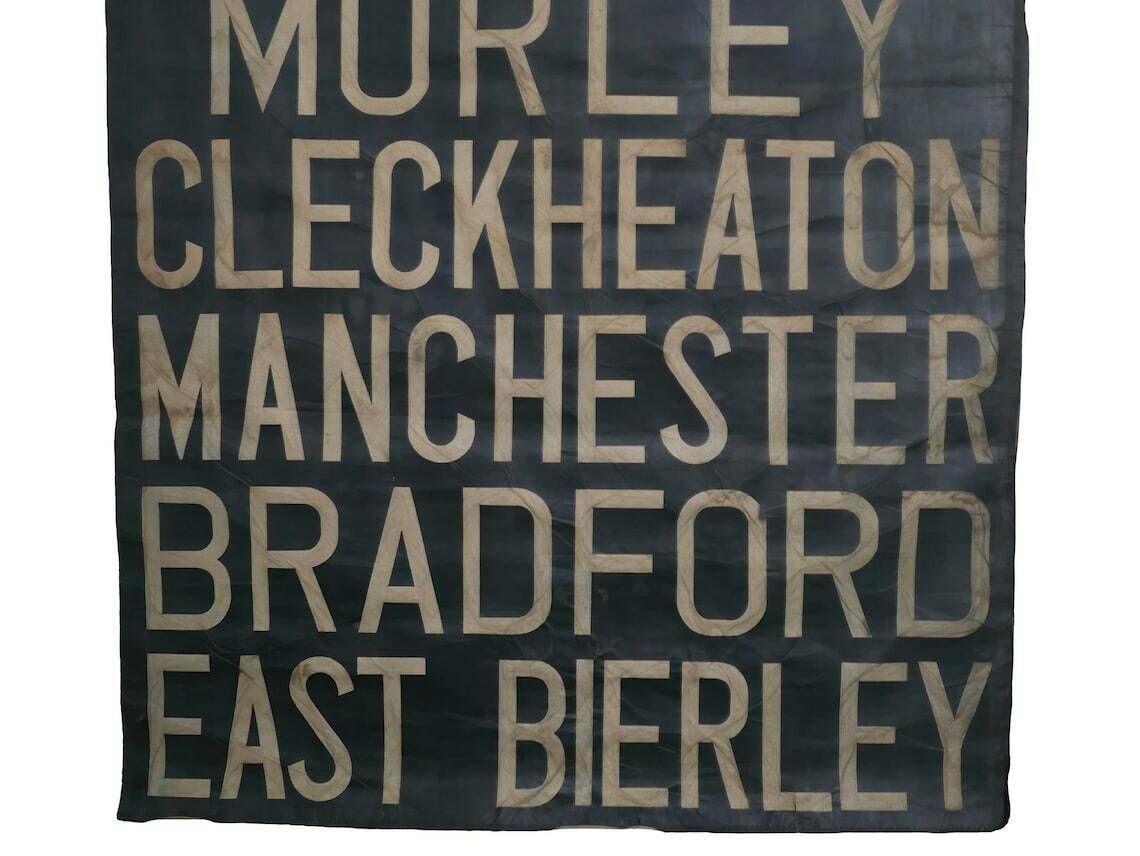Vintage Mid Century Bus Stop Blind, Canvas, 1960s photo vinterior