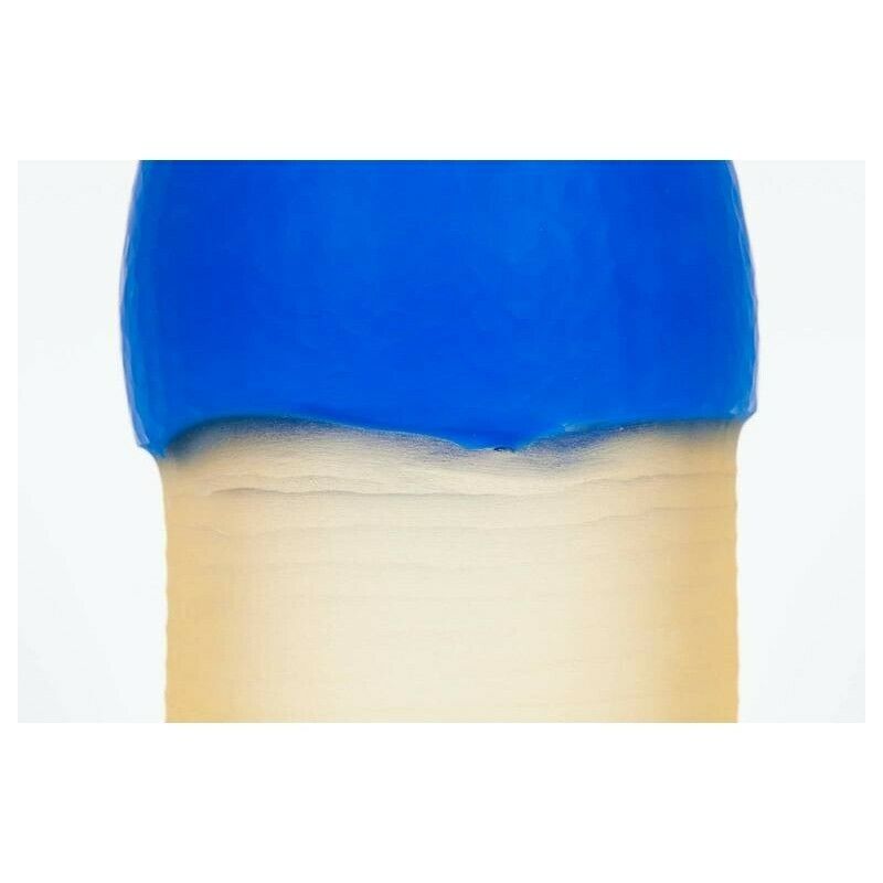 Italian Erotic Sculpture In Blown Murano Glass Light Amber & Blue 1990s photo 1322.0