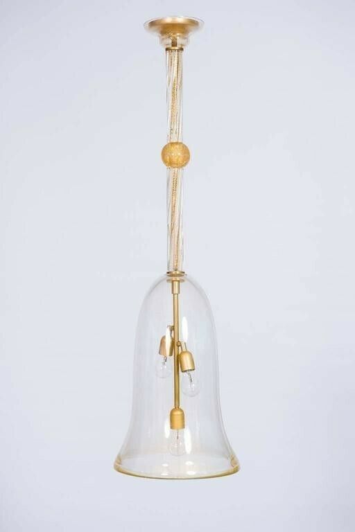 Italian Flush Mount In Blown Murano Glass Clear Color And 24k Gold, 21st photo furniture