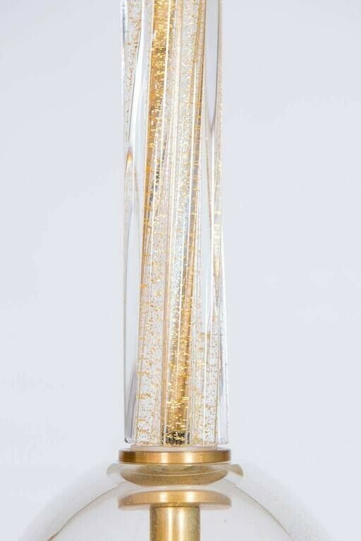 Italian Flush Mount In Blown Murano Glass Clear Color And 24k Gold, 21st photo vinterior