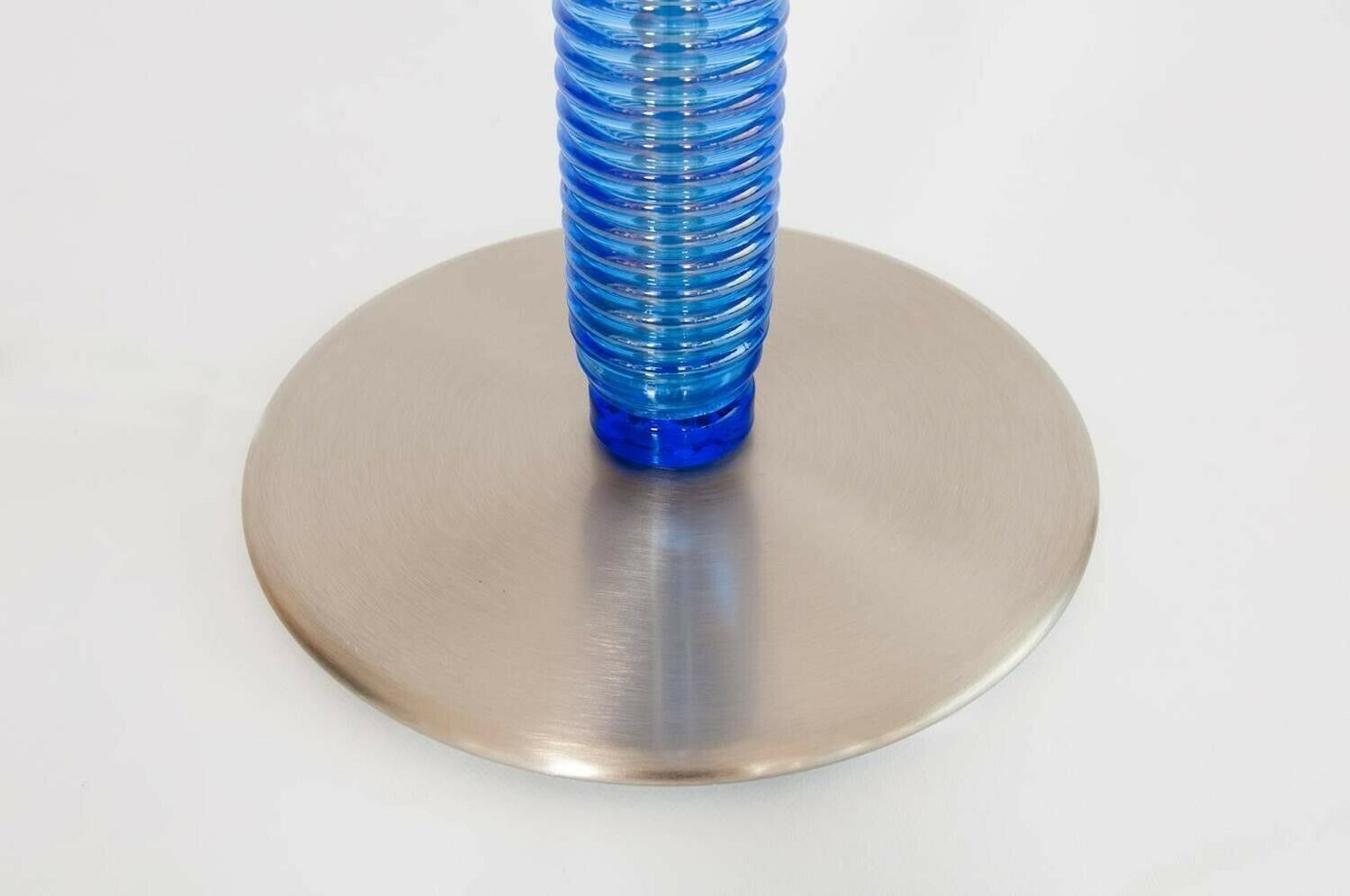 Floor Lamp In Light Blue And Iridescent Color Murano Glass Italy 1990s photo furniture