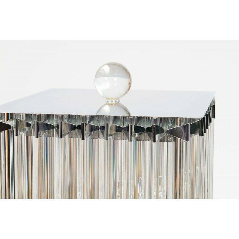 Floor Lamp In Blown Murano Glass Clear Color Triedros 1990s Italy photo 14628.0