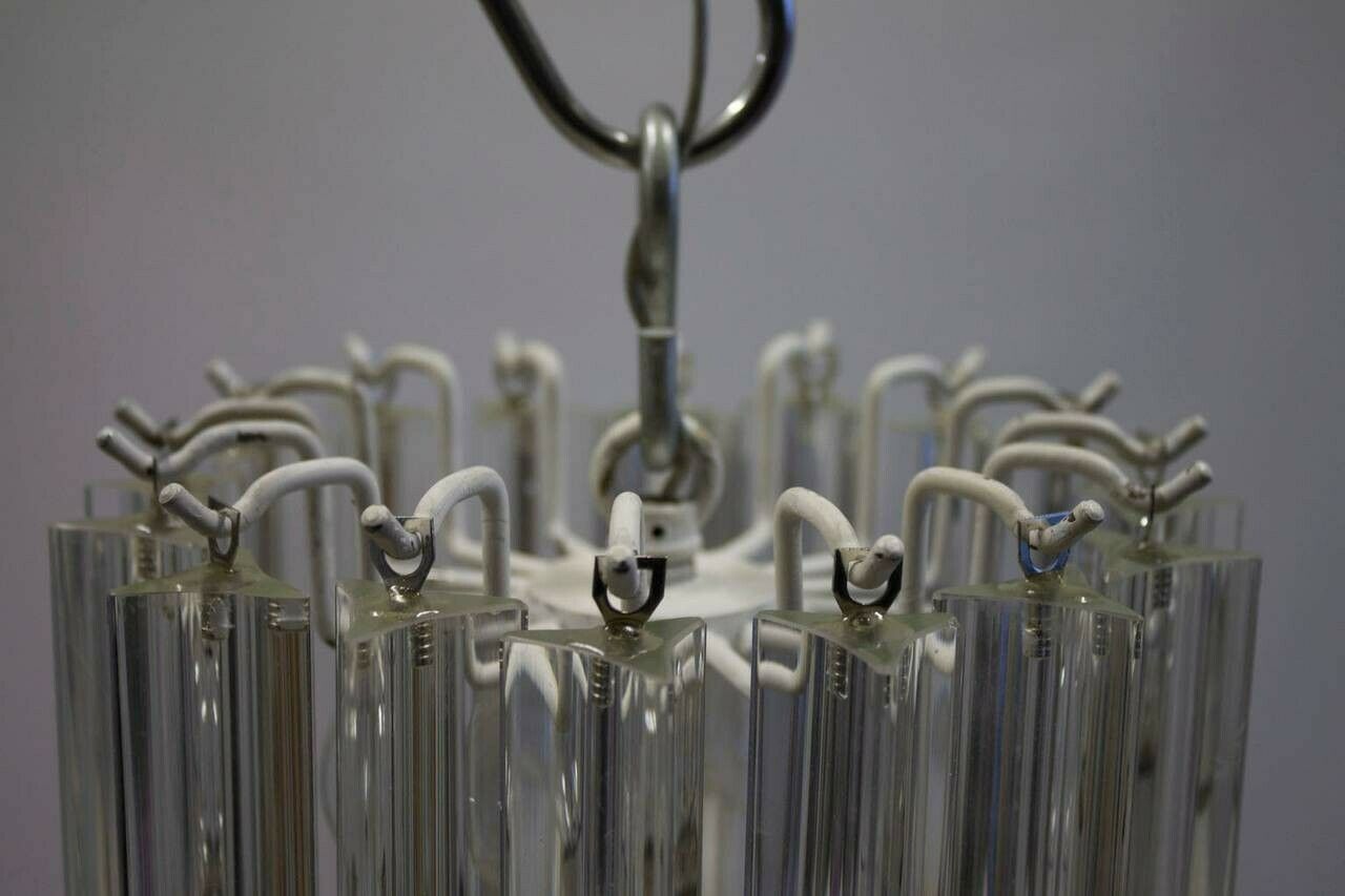 Italian Venetian Pair Of Chandeliers, Blown Murano Glass, Triedro Camer G, 1960s photo 3892.0