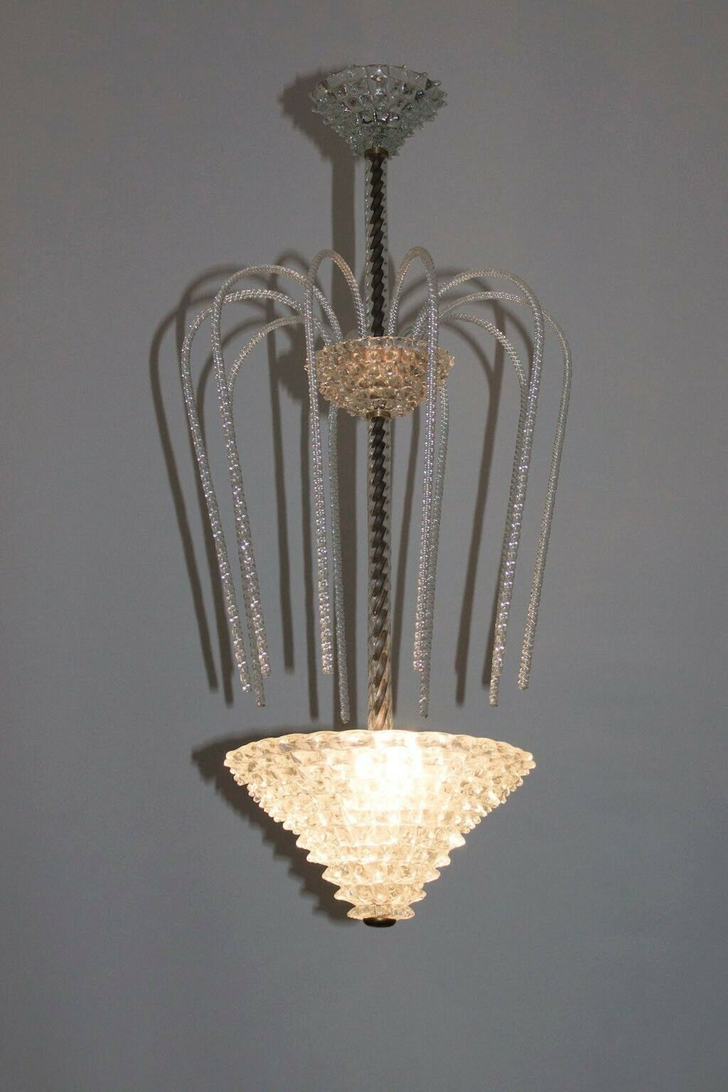 Italian Flush Mount In Blown Murano Glass 1940s Italy photo furniture