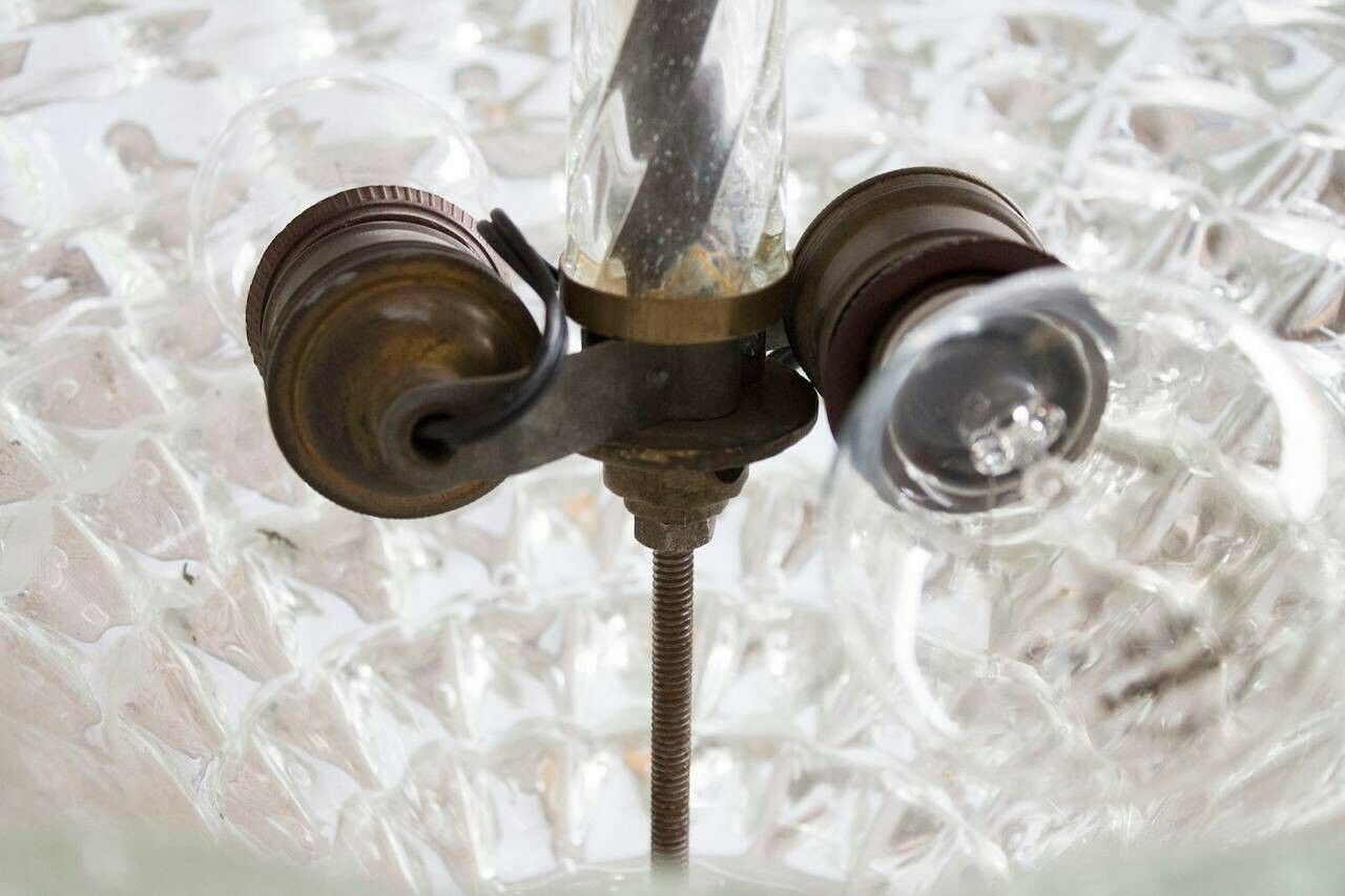 Italian Flush Mount In Blown Murano Glass 1940s Italy photo vinterior