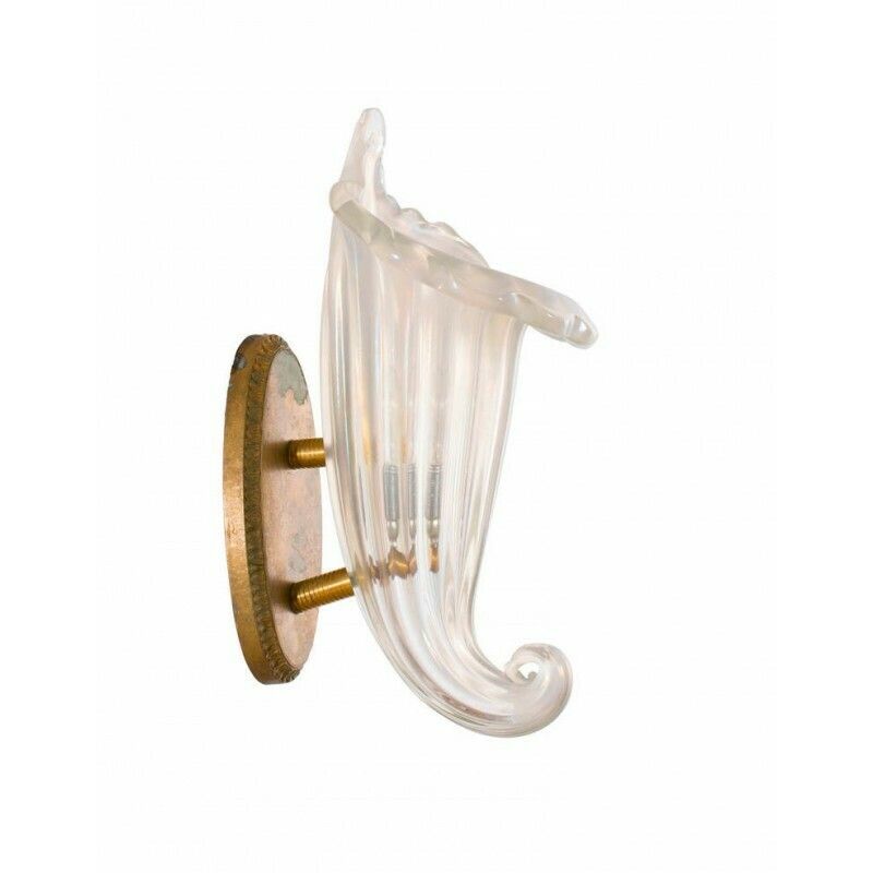 Set Of Four Iridescent Seashell Sconces In Blown Murano Glass 1980s photo Lighting