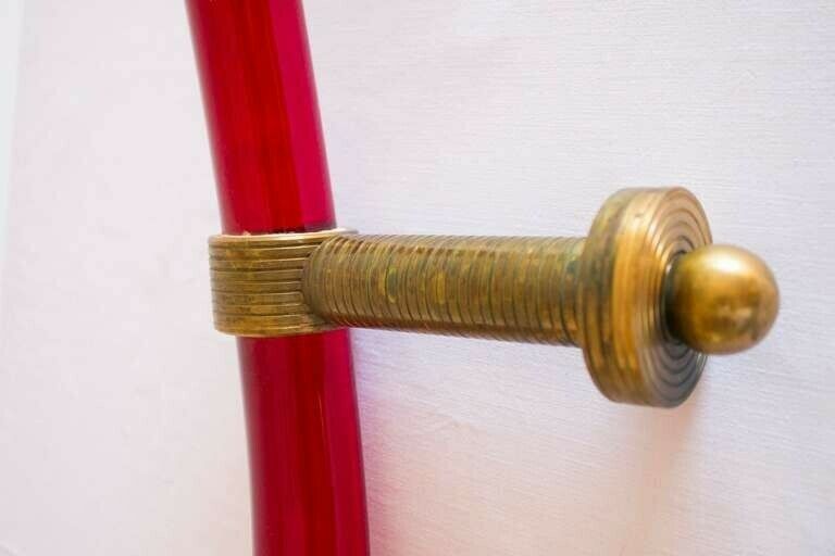 Door Handle In Blown Murano Glass Red Color 1950s Italy photo Home Fixtures