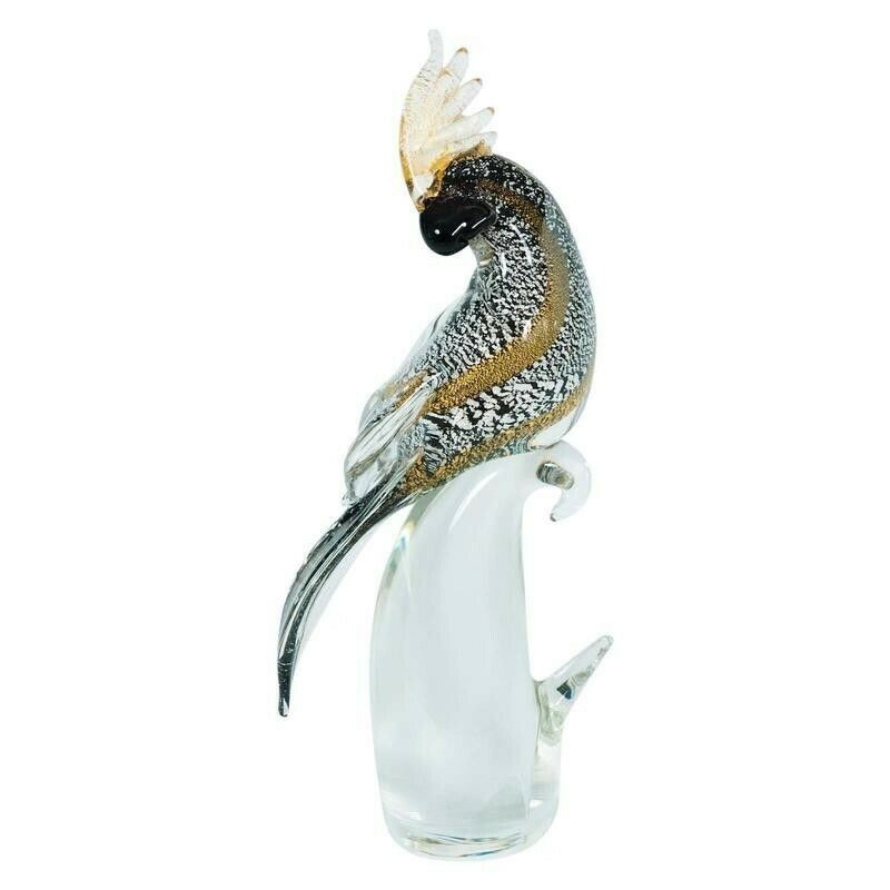 Italian Venetian Parrot Sculpture In Blown Murano Glass, By Alberto Donà, 1980s photo vintage