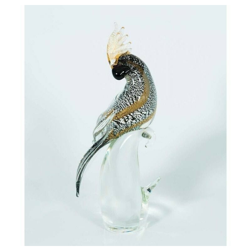 photo furniture Italian Venetian Parrot Sculpture In Blown Murano Glass, By Alberto Donà, 1980s