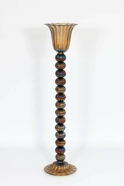 Italian Floor Lamp In Murano Glass Pagliesco With Iridescent 1980s photo furniture