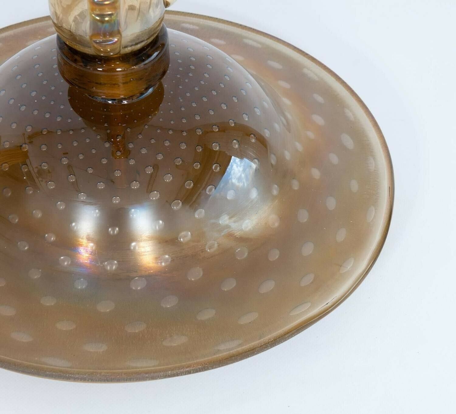 Venetian Floor Lamp In Blown Murano Glass, Iridescent And "Pagliesco", 1970s photo for sale