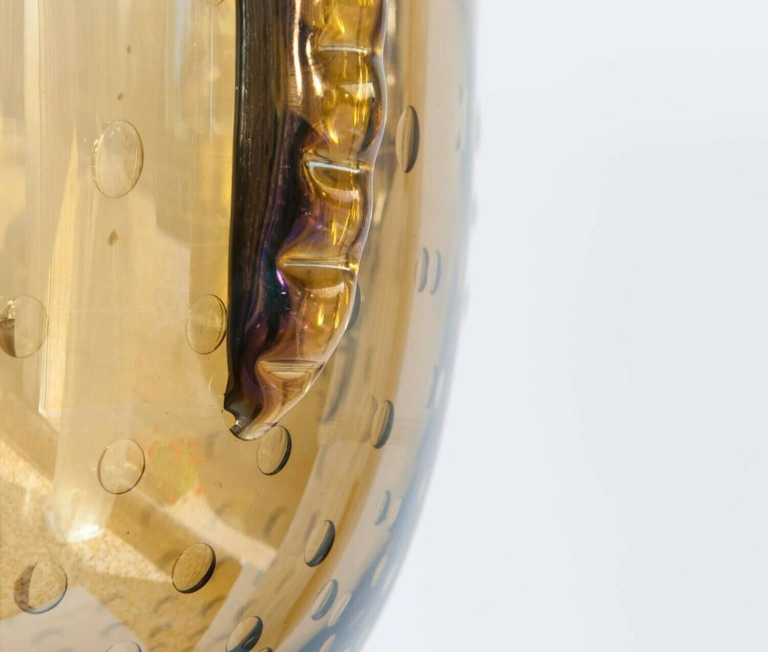 Venetian Floor Lamp In Blown Murano Glass, Iridescent And "Pagliesco", 1970s photo buy