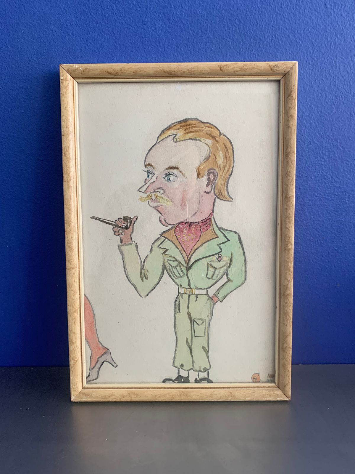 Wwii Illustrations Of Officers And A Priest From North Africa Campagin, C. 1940s photo 225.0