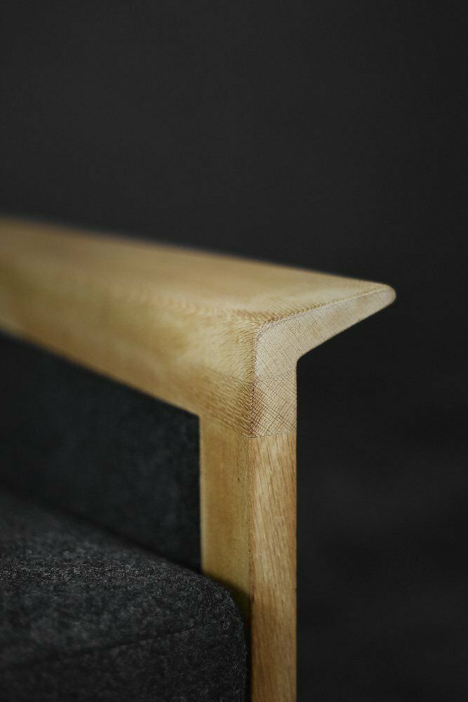 Mid Century Modern Danish Oak And Felt Lounge Chairs, 1960s, Set Of 2 photo for sale