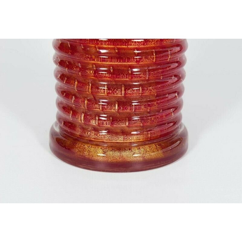 Italian Venetian Murano Glass Vase Attributed To Barovier & Toso Circa 1970s photo for sale