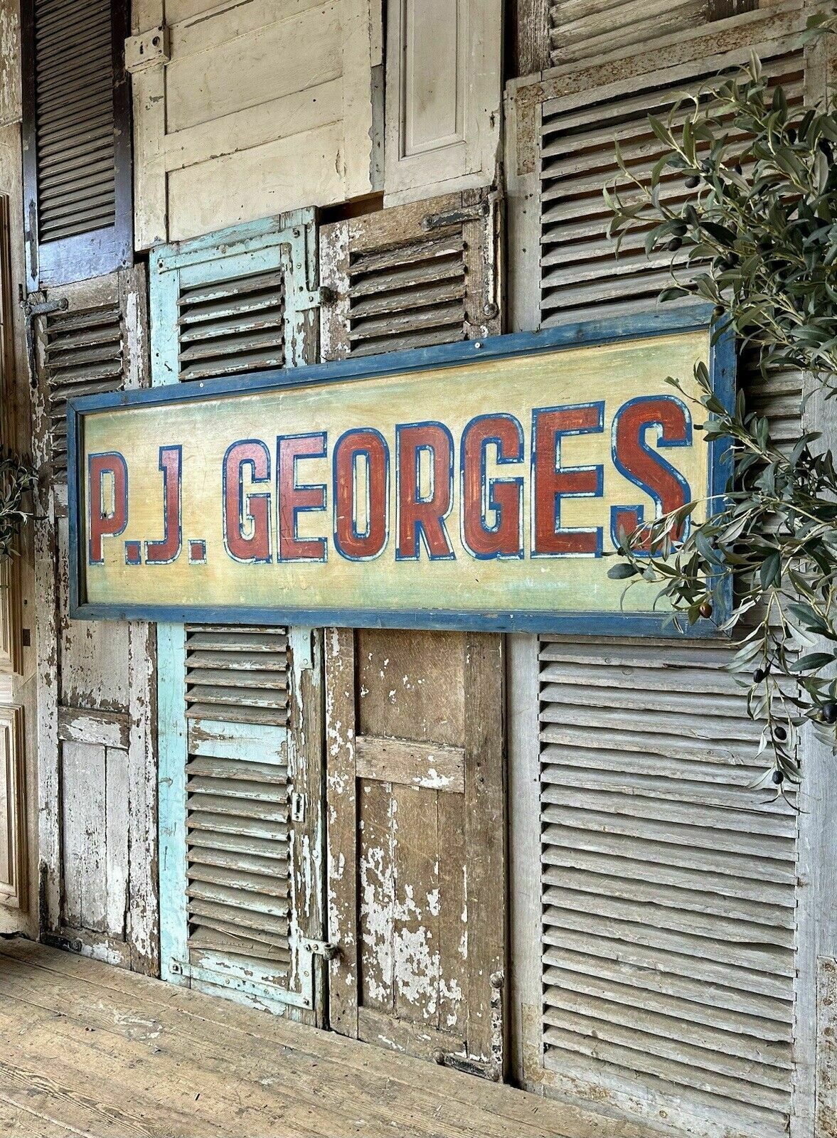 Home Decor Vintage French Handpainted Sign photo