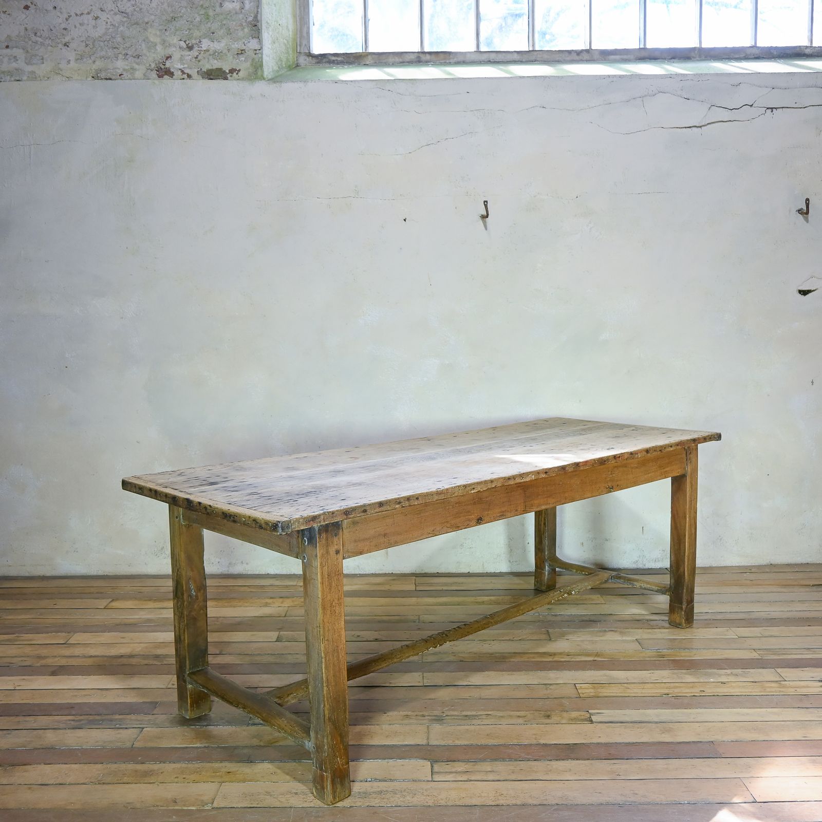 19th Century French Sycamore & Oak French Refectory Farmhouse Table photo vintage