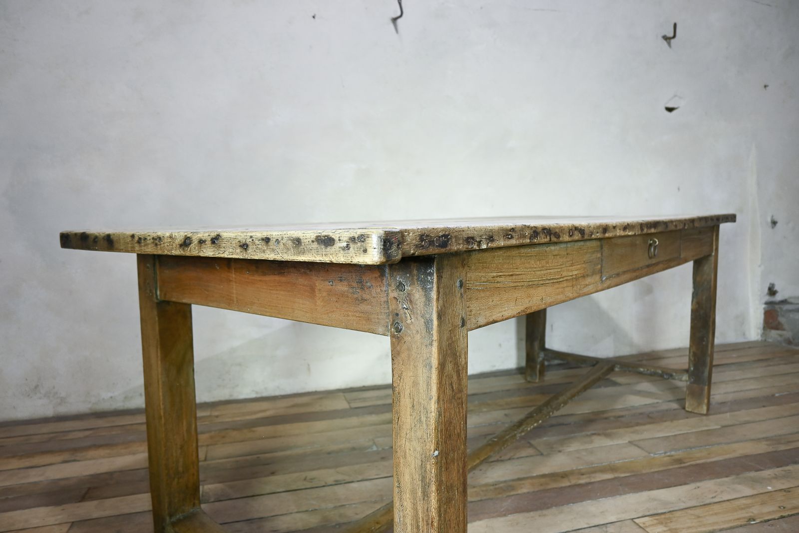 photo for sale 19th Century French Sycamore & Oak French Refectory Farmhouse Table