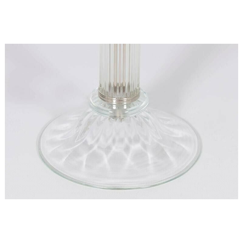 Pair Of Italian Venetian Table Lamps In Murano Glass Clear Color, 1990s Italy photo 1946.0