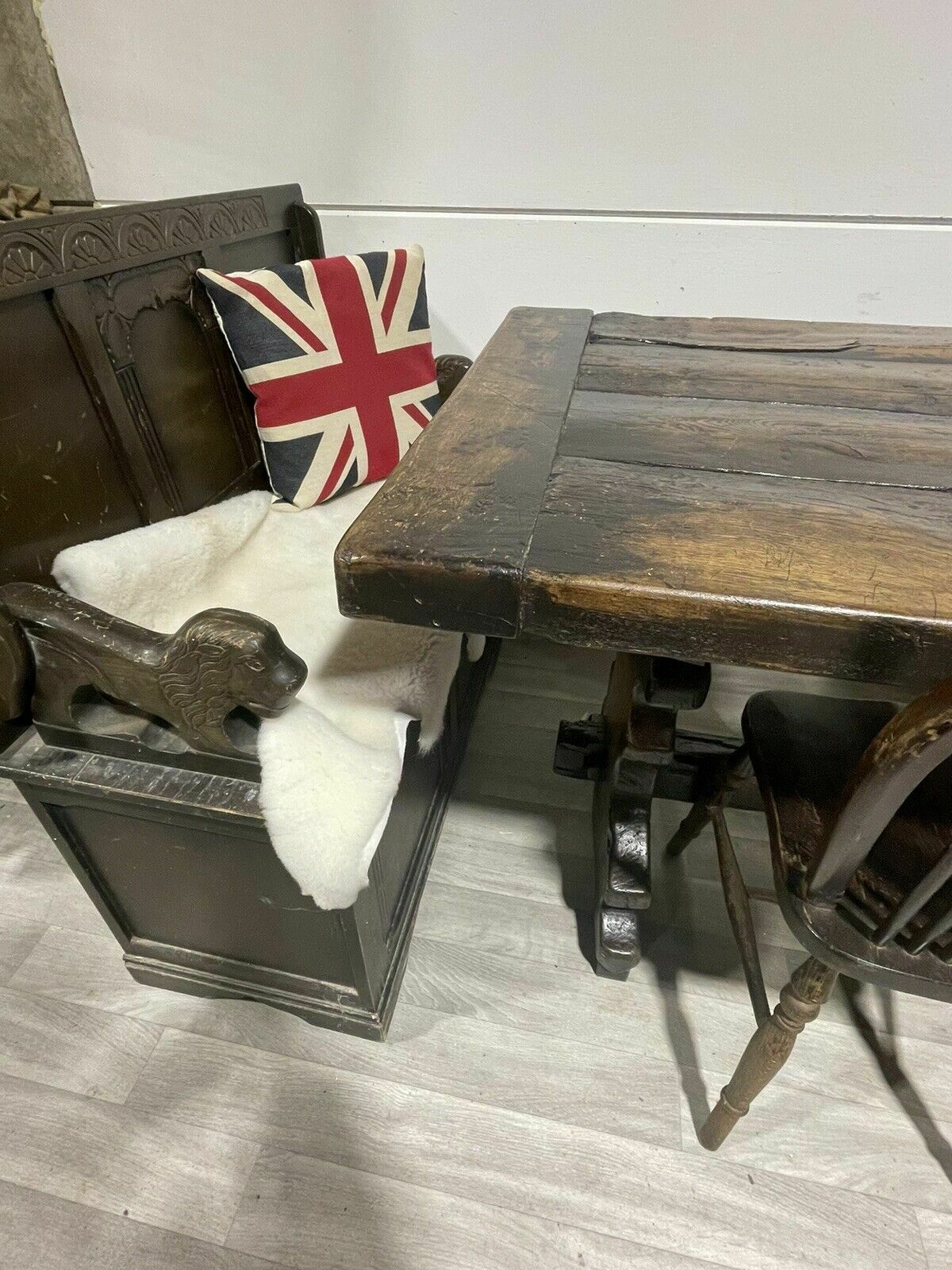 Antique Oak Table Country House Kitchen Preparation Dining C1780 18th Century photo for sale
