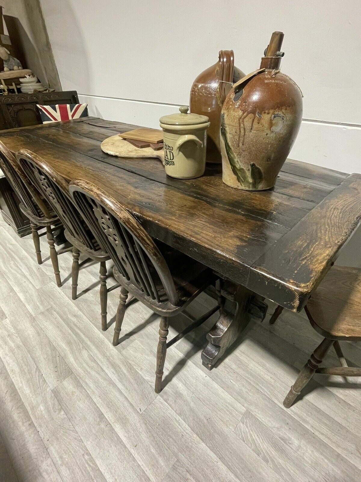 Antique Oak Table Country House Kitchen Preparation Dining C1780 18th Century photo 1950.0