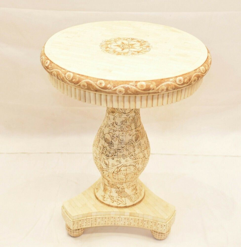 Pair Chinese Side Tables   Occasional Bone Carved Furniture photo Furniture