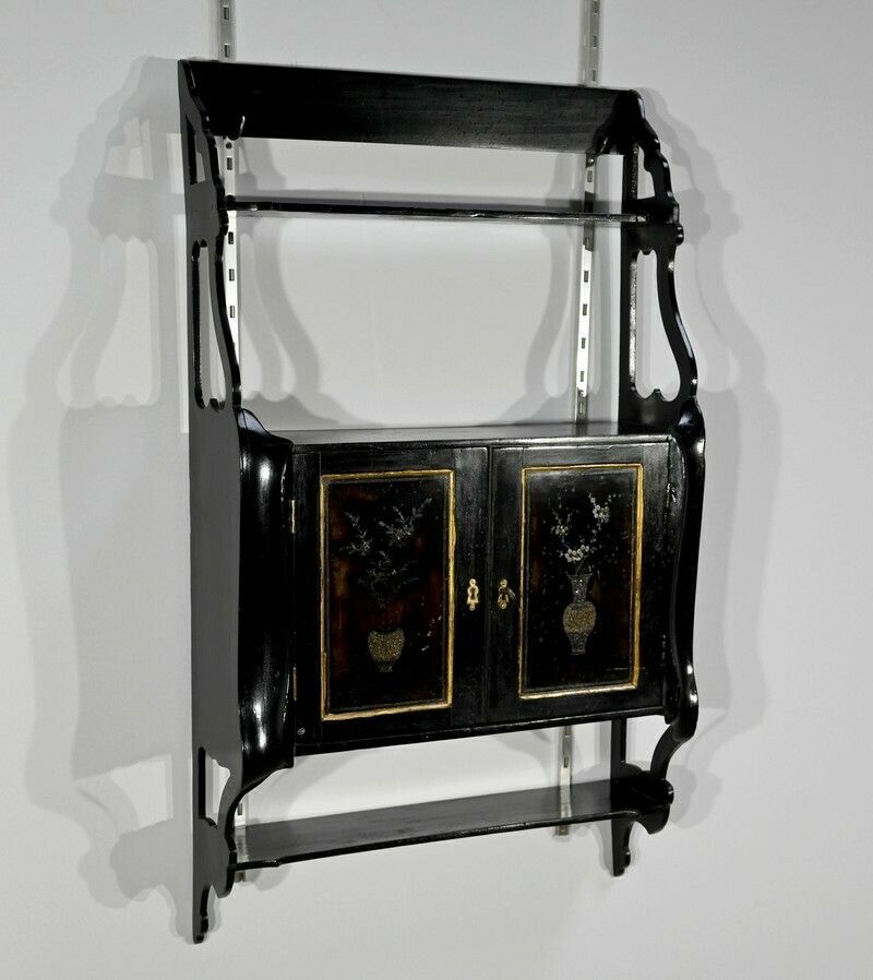 Small Wall Cabinet In Lacquered Wood, China   Late 19th Century photo 1474.96