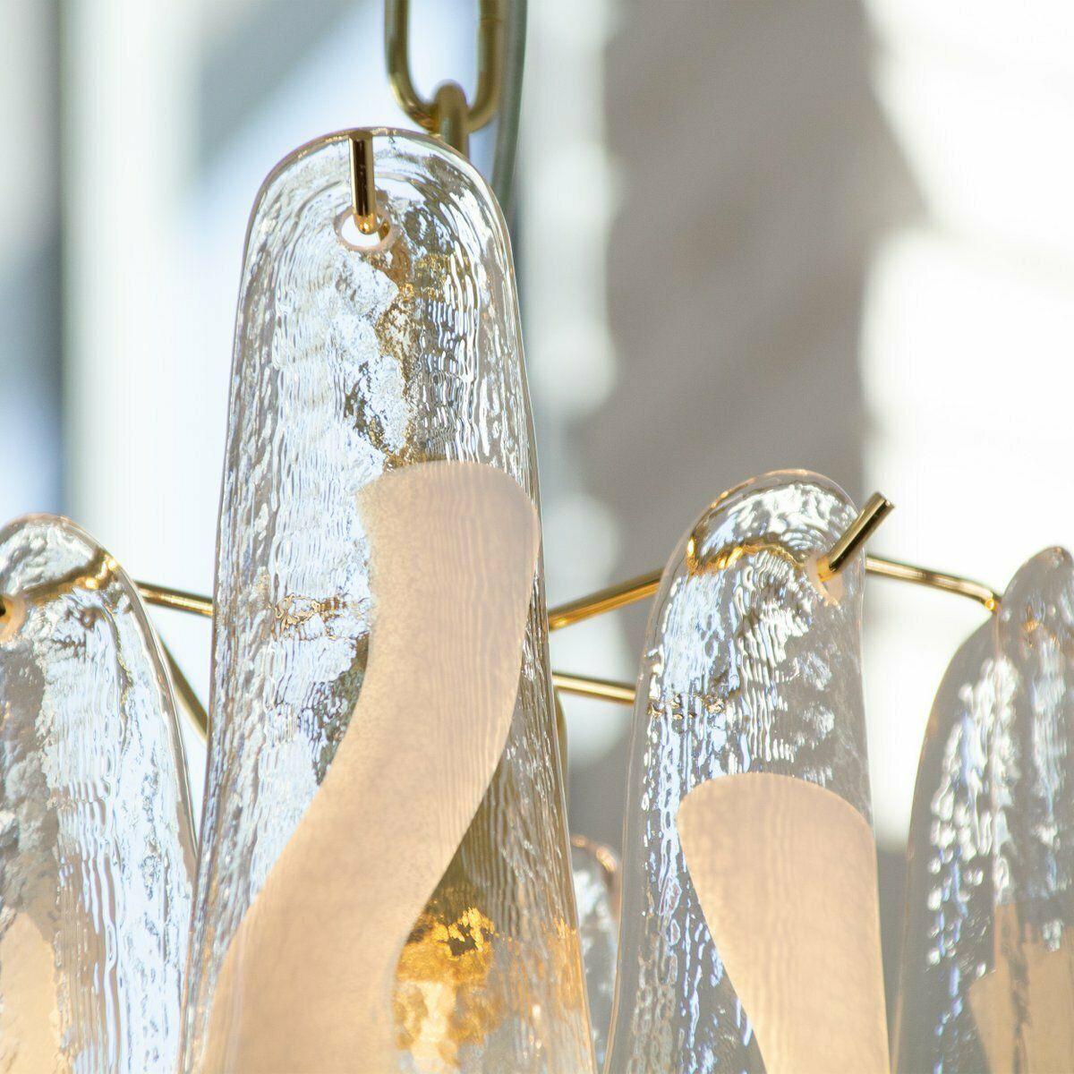 Pendant Lamp In Murano Crystal And White Glass, Italy, 90s photo 621.0
